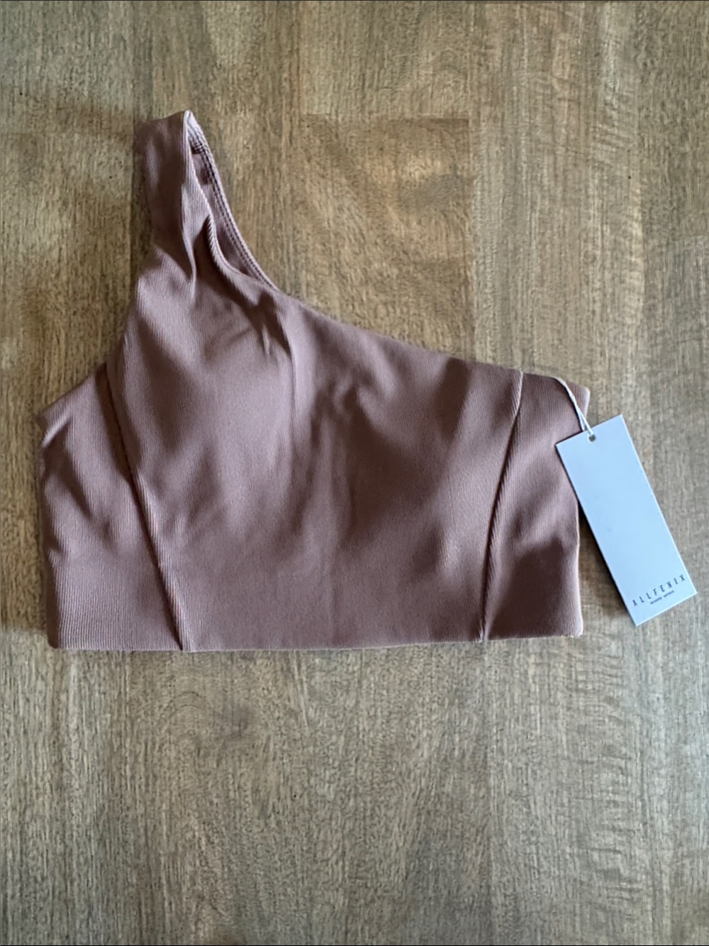 ALLFENIX NWT Ribbed Asymmetric Sports Bra in Latte | Size Small